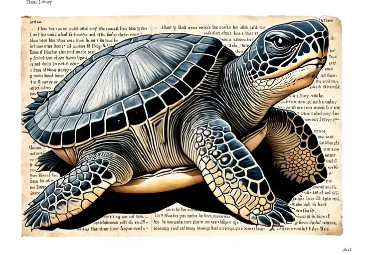 sea turtle made of bible scripture tattoo design idea