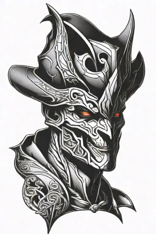 jhin league of legends tattoo design idea