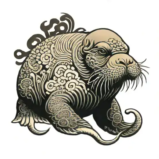 walrus tattoo design idea
