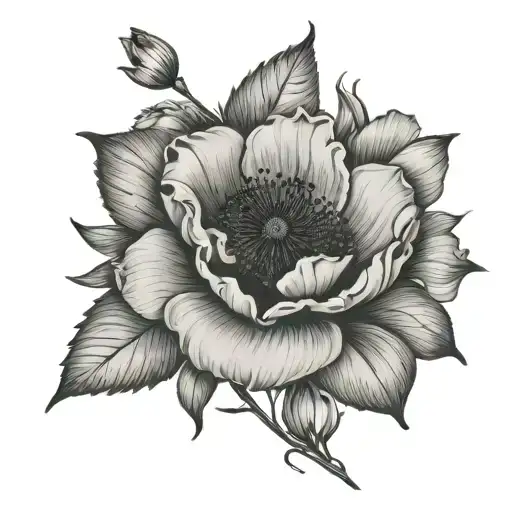 nightingale lily if the valley rose poppy tattoo design idea