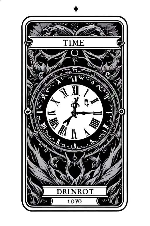 Tarot card featuring time tattoo design idea