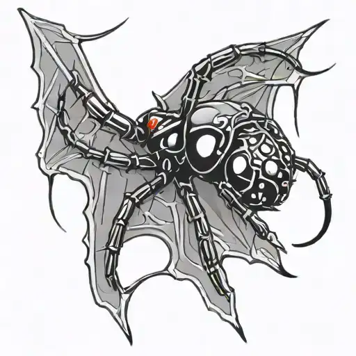 black widow spider in a dripping web tattoo design idea
