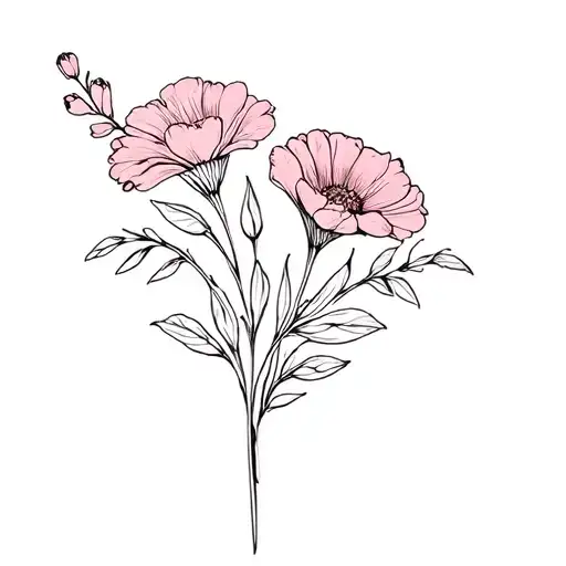 may flower and April flower bouquet with 2010 in the may flower stem tattoo design idea