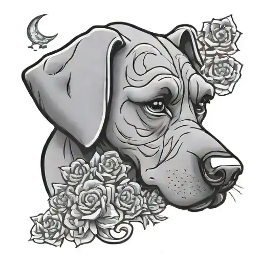name written: chestine with scooby-doo flowers tattoo design idea