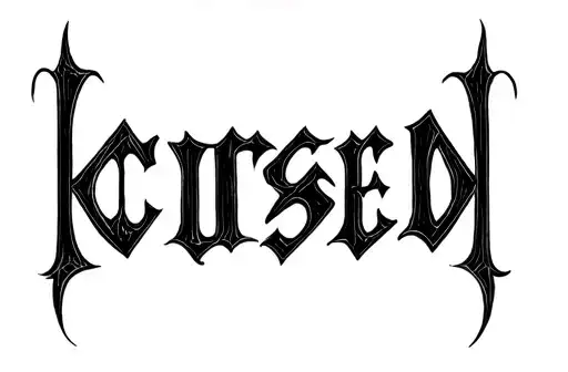 "CURSED " tattoo design idea