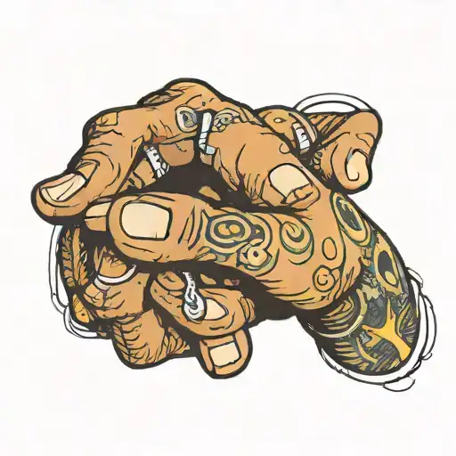 tupac prayer hands holding tattoo design idea