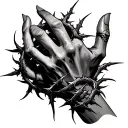 thorns around the hand tattoo design idea