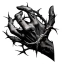 thorns around the hand tattoo design idea