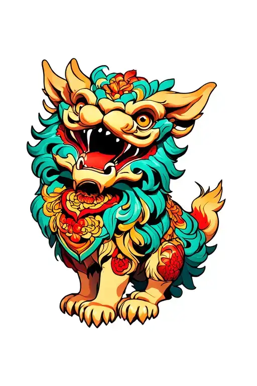 Foo Dog tattoo design idea