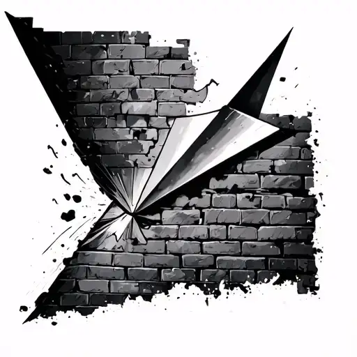 another brick in the wall and prism tattoo design idea