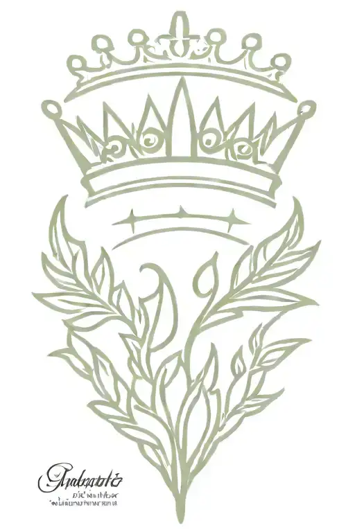 OLIVE ROMAN CROWN ON TOP "1999" west coast tattoo design idea