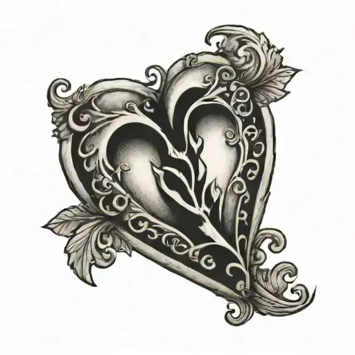 semi colon heart tattoo design idea