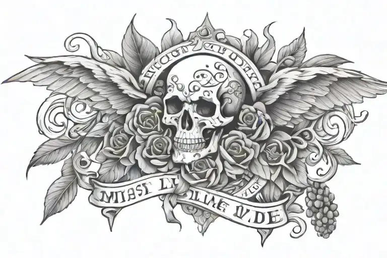 We Must Live and Die tattoo design idea