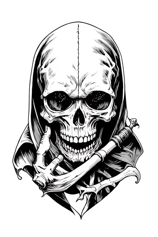 skull / grim reaper tattoo design idea