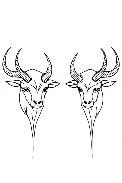 zodiac sign Aries and Taurus tattoo design idea