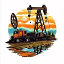 oilfield country landscape tattoo design idea