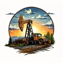 oilfield country landscape tattoo design idea