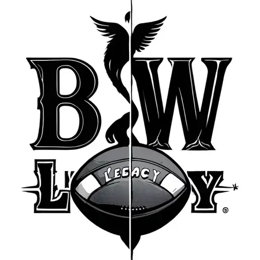 "BW - Legacy" father and son split tattoo design rugby ball tattoo design idea