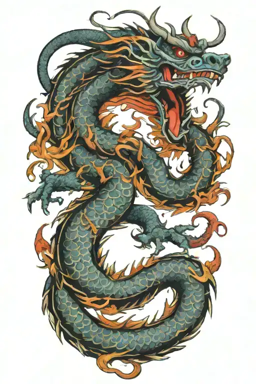 Korean dragon tattoo design idea