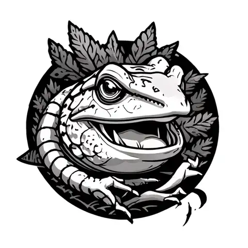 naruto samurai toad in forest tattoo design idea