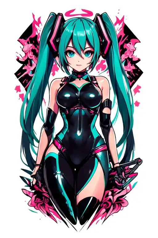 hatsune miku drider tattoo design idea