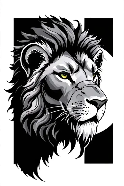 lion and viking  tattoo design idea