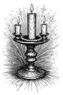 candlestick with sparkles tattoo design idea