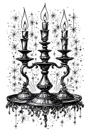 candlestick with sparkles tattoo design idea