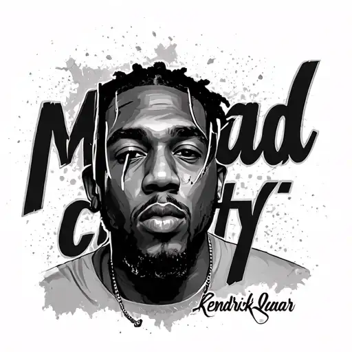 Make A Kendrick Lamar w maad city text tattoo design idea
