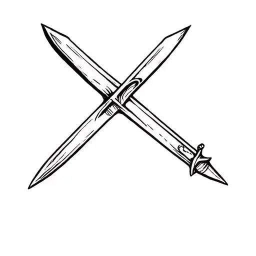 post card stamp with swords in it that is like Peter Pevensie's in Narnia  tattoo design idea