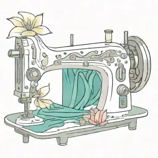 ocen wave sewing machine plumeria rainbow tattoo design idea