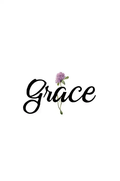 "Grace" Jeff Buckley style tattoo with a liliac flower tattoo design idea