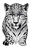 snow leopard tattoo design idea