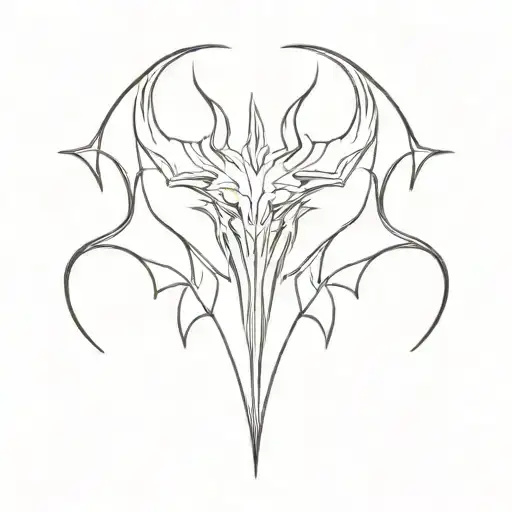 diablo minimal line art design tattoo design idea