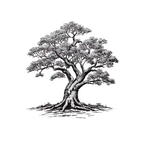 Gullah Geechee people of South Carolina, live oak tree tattoo design idea