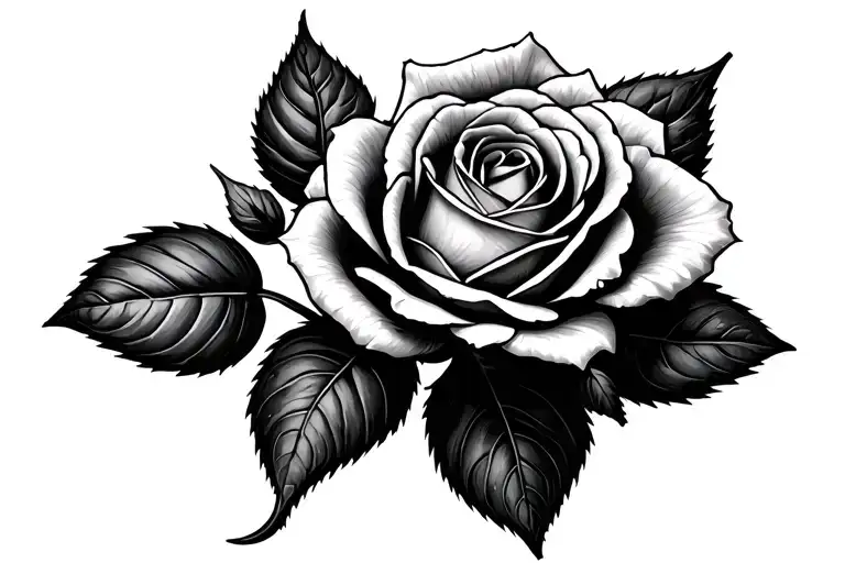 rose growing from concrete sidewalk tattoo design idea