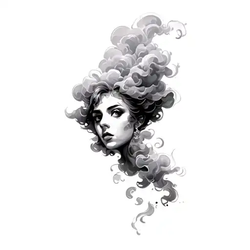 Coverup Clouds and Smoke tattoo design idea