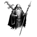 Gandalf standing tattoo design idea