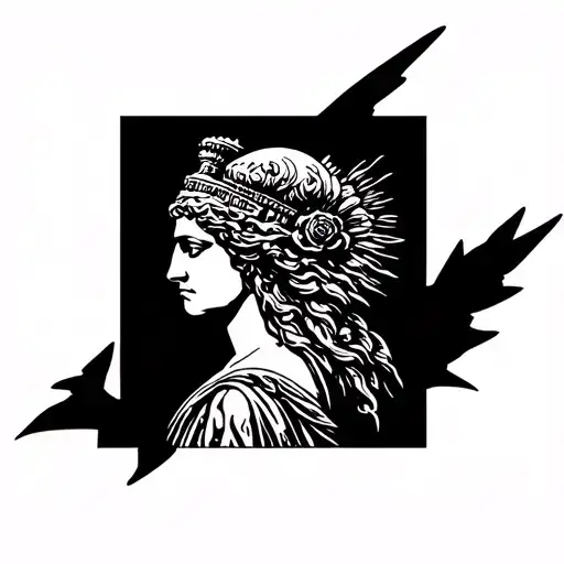 roman goddess fortuna tattoo design idea