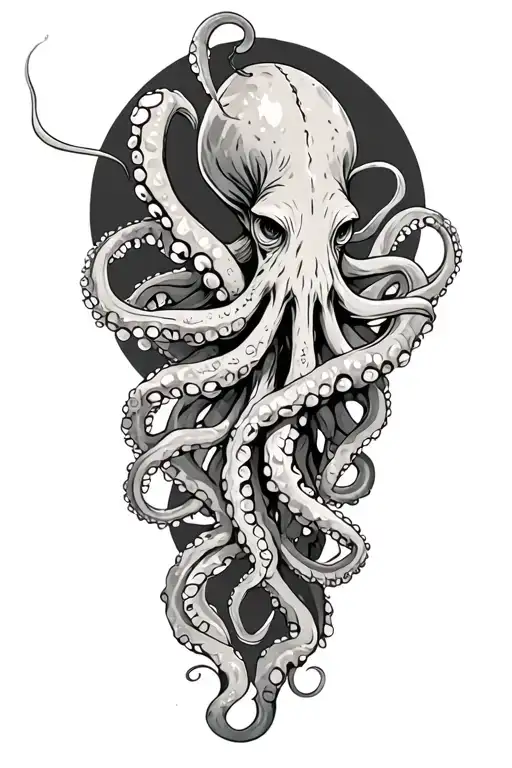 octopus wrapping its tentacles tattoo design idea