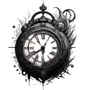 time machine tattoo design idea