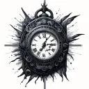 time machine tattoo design idea