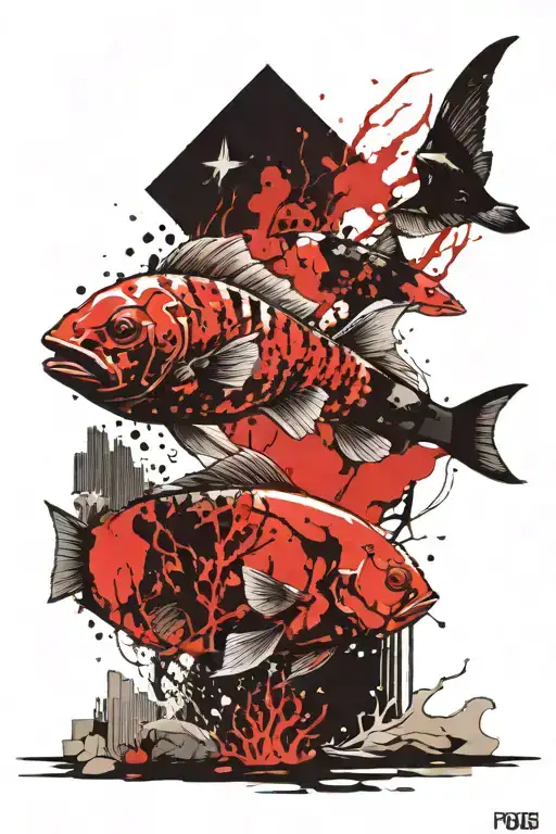 aquarium and pisis tattoo design idea
