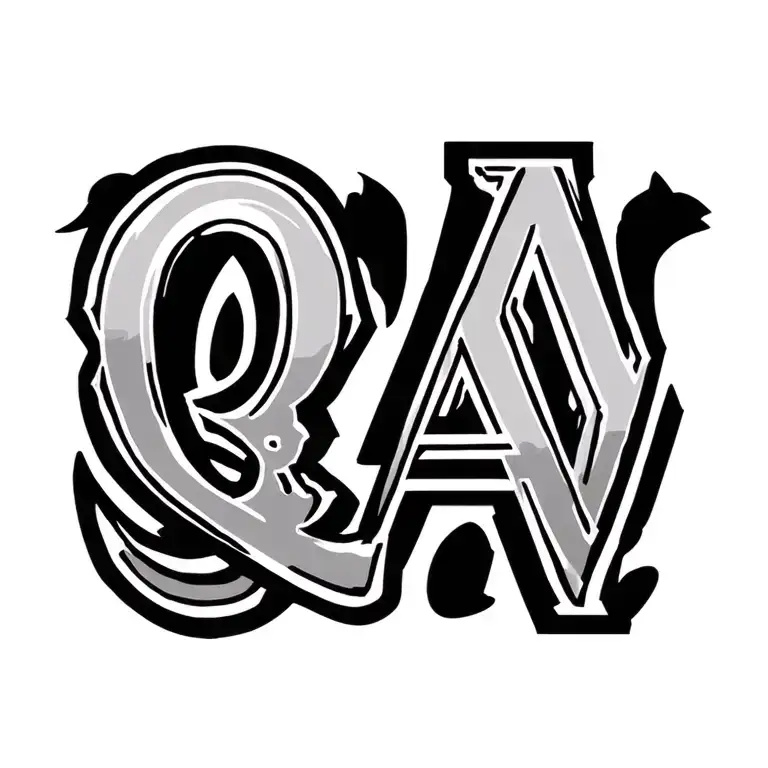 letters Q A W tattoo design idea