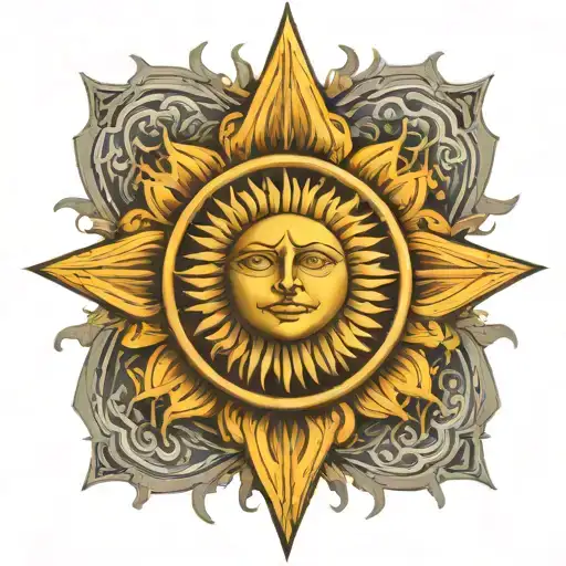 Sun tattoo design idea