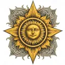 Sun tattoo design idea