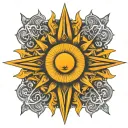 Sun tattoo design idea