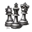 queen chess piece tattoo design idea