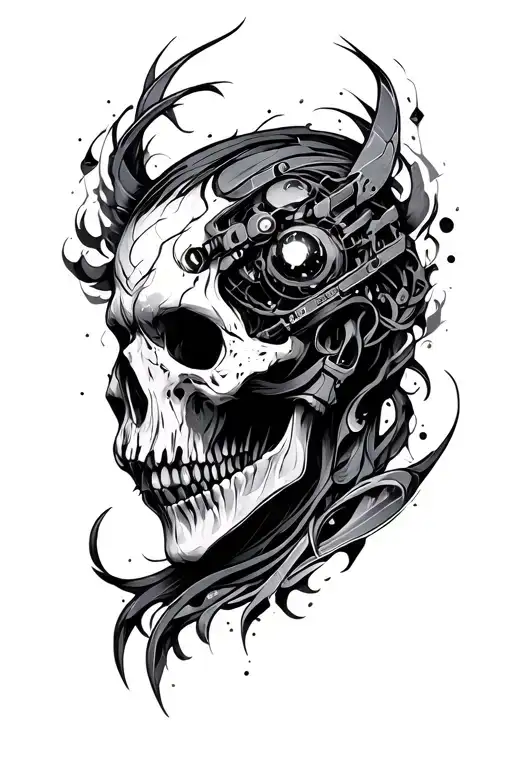cyber sigilism tattoo design idea