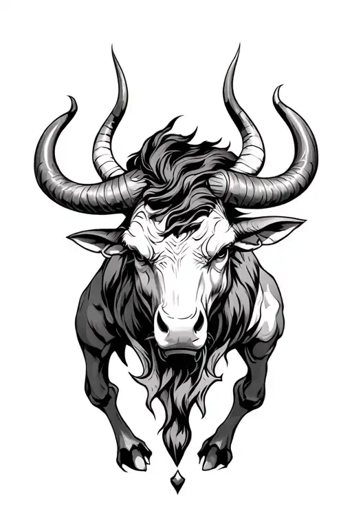 minotaur mythic theme tattoo design idea